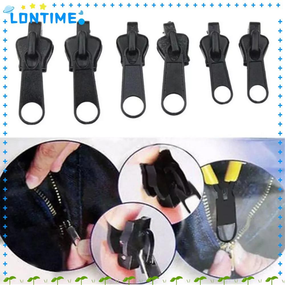Lontime 6 ชิ้นเปลี่ยนซิป, กระเป๋าเป้สะพายหลังซ่อม DIY เย็บซ่อมซิป, Universal ที่ถอดออกได้หัวซิป