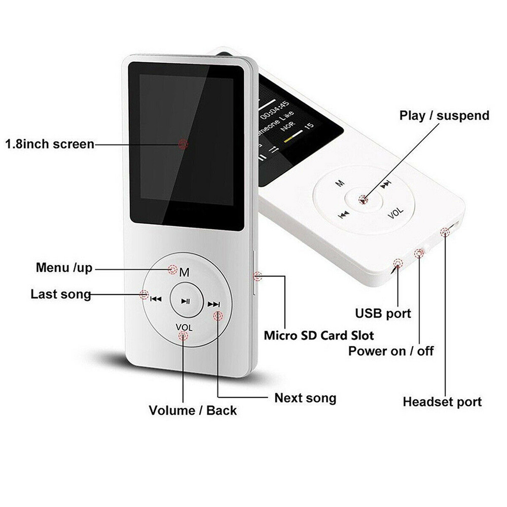 แบบพกพามินิmp3เครื่องเล่นไฮไฟเพลง เครื่องวอล์คแมน 4.0บลูทูธสนับสนุนสองทางส่งวิทยุ เอฟเอ็ม เครื่องบันทึกเสียงหนังสือ อัตโนมัติดู