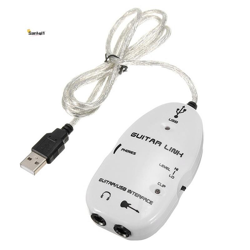 แจ็ค 6.3 มม. ถึง USB กีตาร์ Link Cable อะแดปเตอร์กีตาร์เป็น PC บันทึก Playback กีตาร์สาย USB กีตาร์อะแดปเตอร์