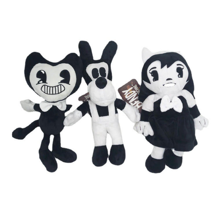 ของเล่นตุ๊กตาสุนัข Bendy และเครื่องหมึก Bendy และตุ๊กตาสาวสุนัข Bendy