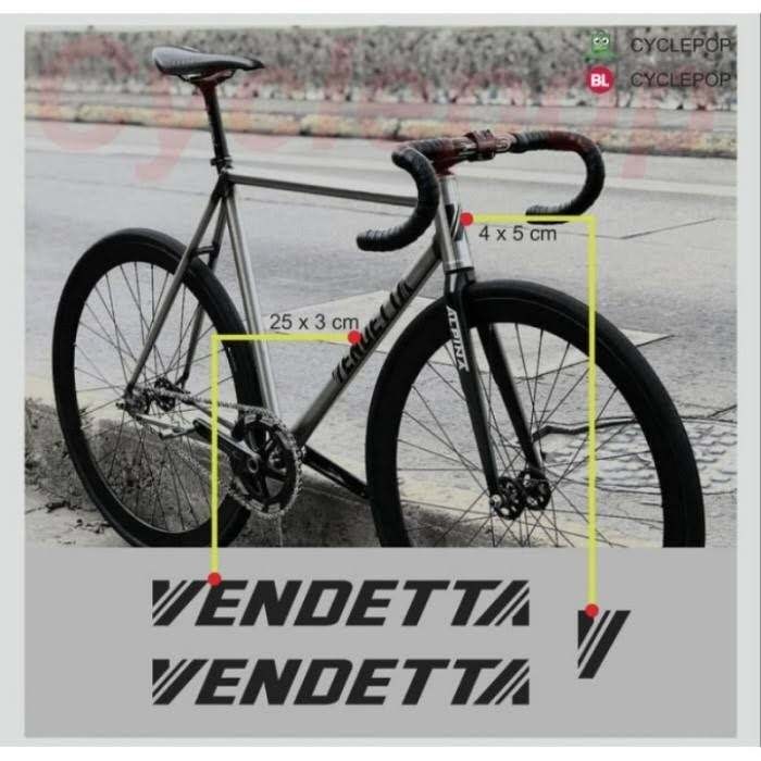 Vendetta Fixie Bike Stickers สติ๊กเกอร์ตัด Fixie Bike Free Custom Design