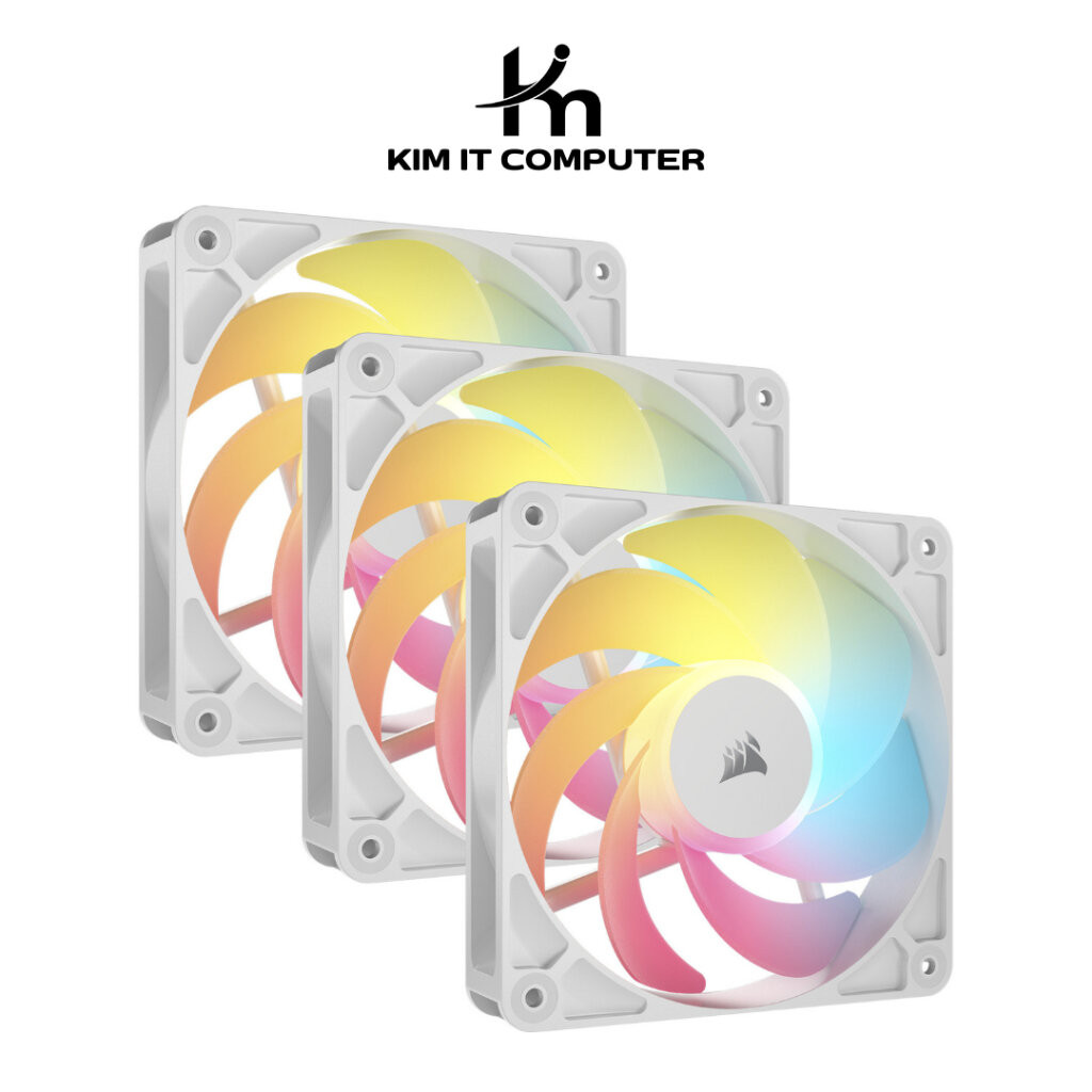CORSAIR RS120-R ARGB White 3x120mm Reverse Flow PWM Triple Pack Fan : CO-9050197-WW