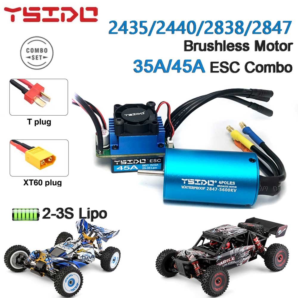 2435/2440/2838/2847 มอเตอร์ไร้แปรง 35A/45A ESC Combo สําหรับ Wltoys 124016 Remo Hobby XLH Timaya Redcat 1/12 1/14 1/16 RC เรือรถ