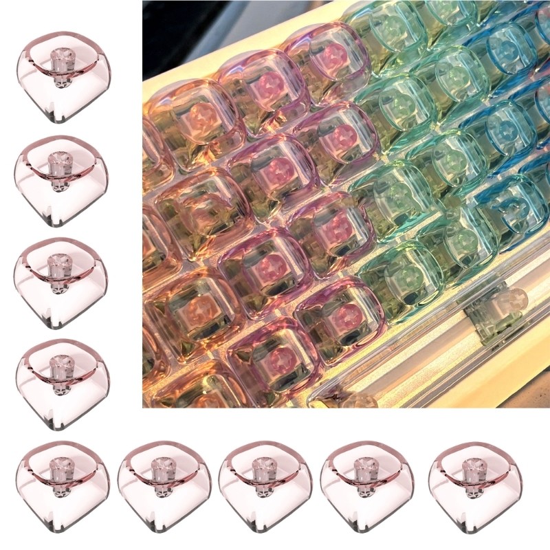 Camp Crystal Keycaps 1U Backlits Keycaps พร้อมชั้นโปร่งใสสําหรับคีย์บอร์ดเชิงกล