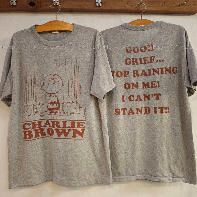 Snoopy peanut Charlie Brown tag USA เสื้อวินเทจ เสื้อการ์ตูน ผ้ากะ heavy vintage shirt