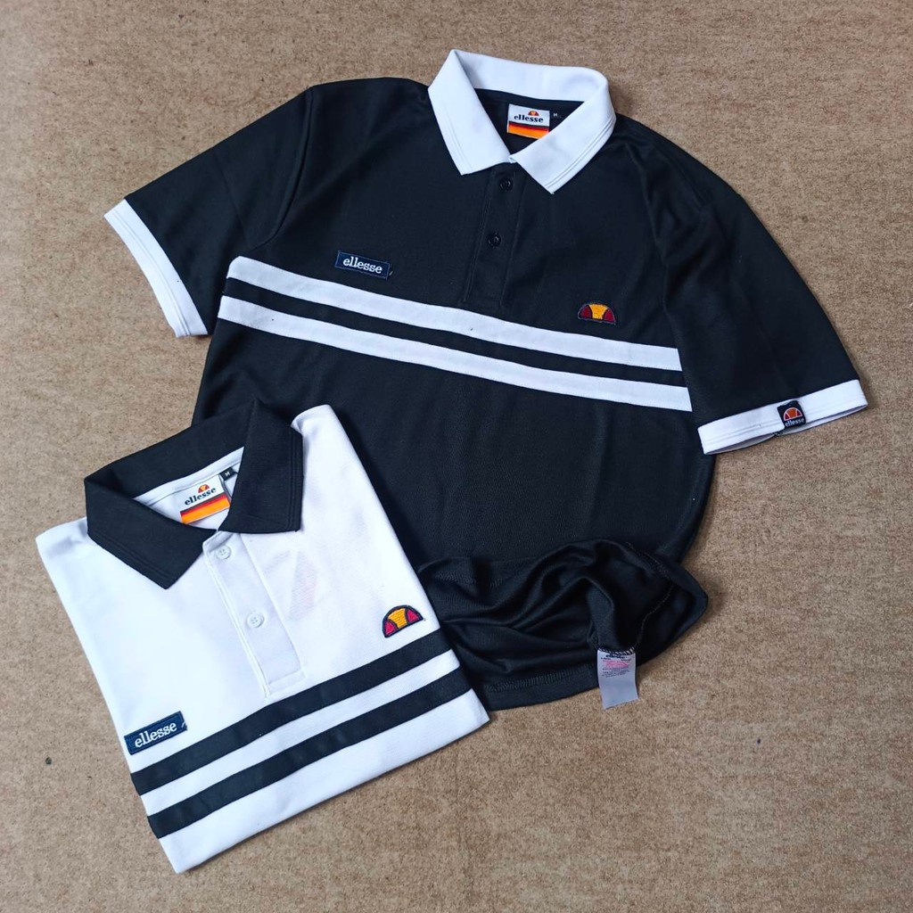 Remini Casual เสื้อโปโลผู้ชายคอปกสีดํา