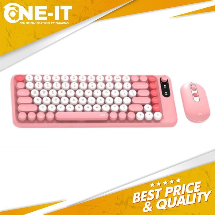 FANTECH GO MOCHI85 WK898 คีย์บอร์ดเมาส์ไร้สาย BUNDLE COMBO OFFICE สีชมพู