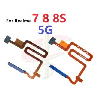 ลายนิ้วมือ แพรปุ่มโฮมสแกนนิ้ว ( Finger ) ปุ่มเปิดปิด สําหรับ Realme 7 8 8S V5 V11 V13 5G
