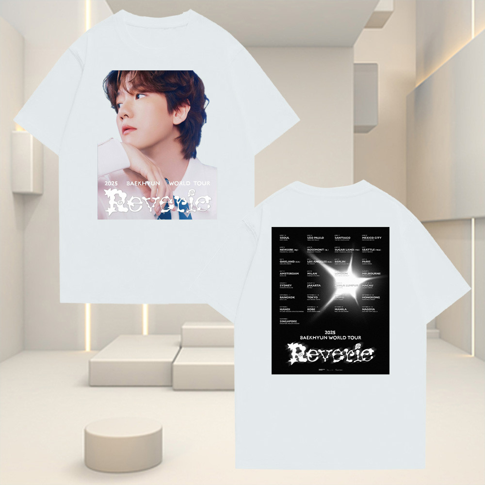 เสื้อยืดคอตตอนพิมพ์ลาย PARK BO GUM 2025 FAN MEETING TOUR ขนาด S-5XL