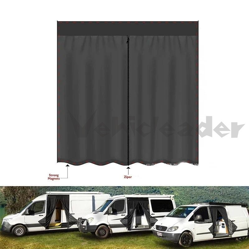 Universal Magnetic เลื่อนประตู Tailgate สุทธิแมลงยุง Fly หน้าจอสุทธิ Camper Flyscreen Van ม่านกันยุงกันน้ํา