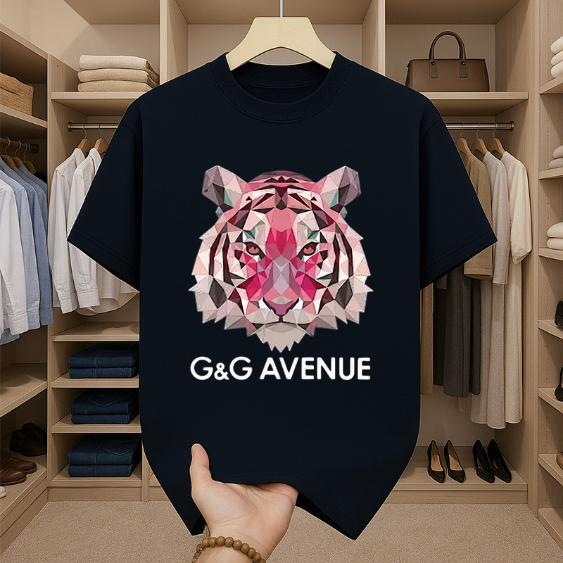 เสื้อยืดผู้ชาย สกรีนลายแฟชั่นเสือเท่ๆ oversize คอกลม-แขนสั้น เสื้อยืดสตรีทแฟชั่นผู้ชายสุดฮิต เสื้อยืดผู้ชายคนอ้วน