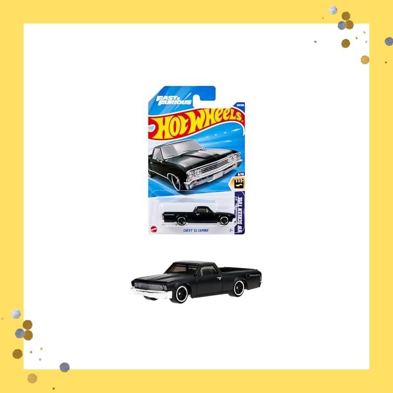 Hot Wheels Basic Car Chevy El Camino Ride-on Toy Mini Car from 3 years old Black JFN60