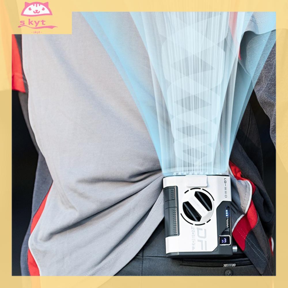 [skytownss1.th] พัดลมเอวแบบพกพา 5000/10000mAh พัดลมสวมใส่แบบชาร์จไฟได้พร้อม Power Bank พัดลมติดตั้งเอวกลางแจ้ง 5 ความเร็วสําหรับการเดินทางสวนทํางานตกปลา [skytownss1.th]