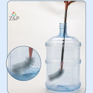 Z&P แปรงซักผ้าถังในครัวเรือนพร้อมก้านสแตนเลสตู้น้ําพลาสติกถังน้ําแปรงทําความสะอาดอุปกรณ์ทําความสะอาด COD