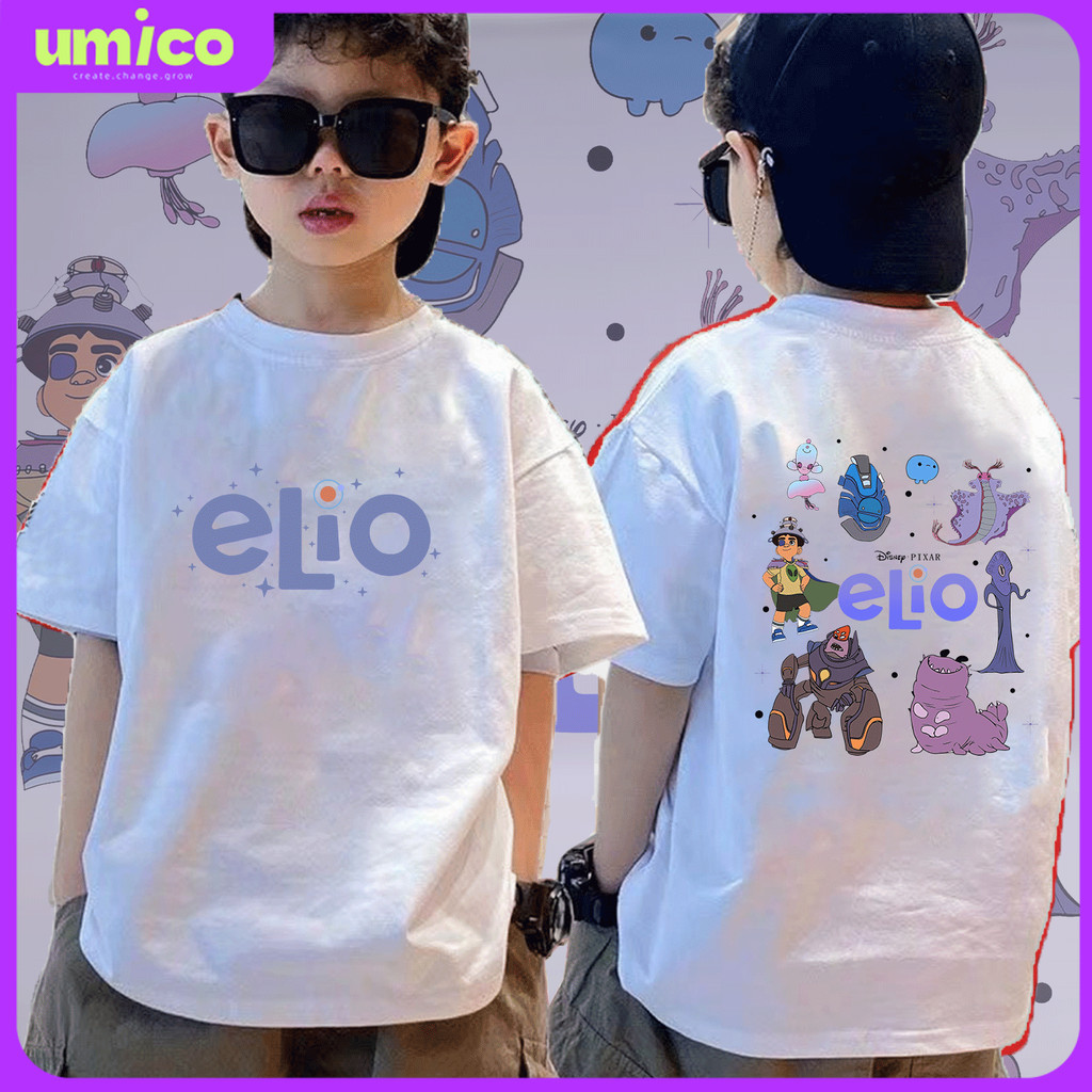 UMICO Baju Budak Lelaki Elio Disney และ Pixars เสื้อยืดเด็กผ้าฝ้ายนุ่มสบาย
