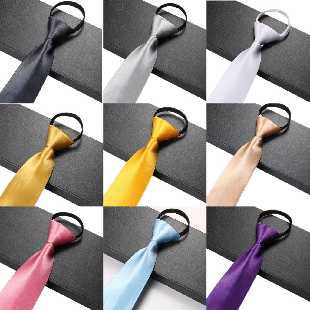 Neck Tie เนคไท สำเร็จรูป ไทผู้ใหญ่ ไทวัยรุ่น ไทสีเหลือง ไทสีฟ้า ไทสีกรม ไทสีดำ ไทสีแดง ไทสีเทาเงิน ไทสีขาว ไทสีทอง