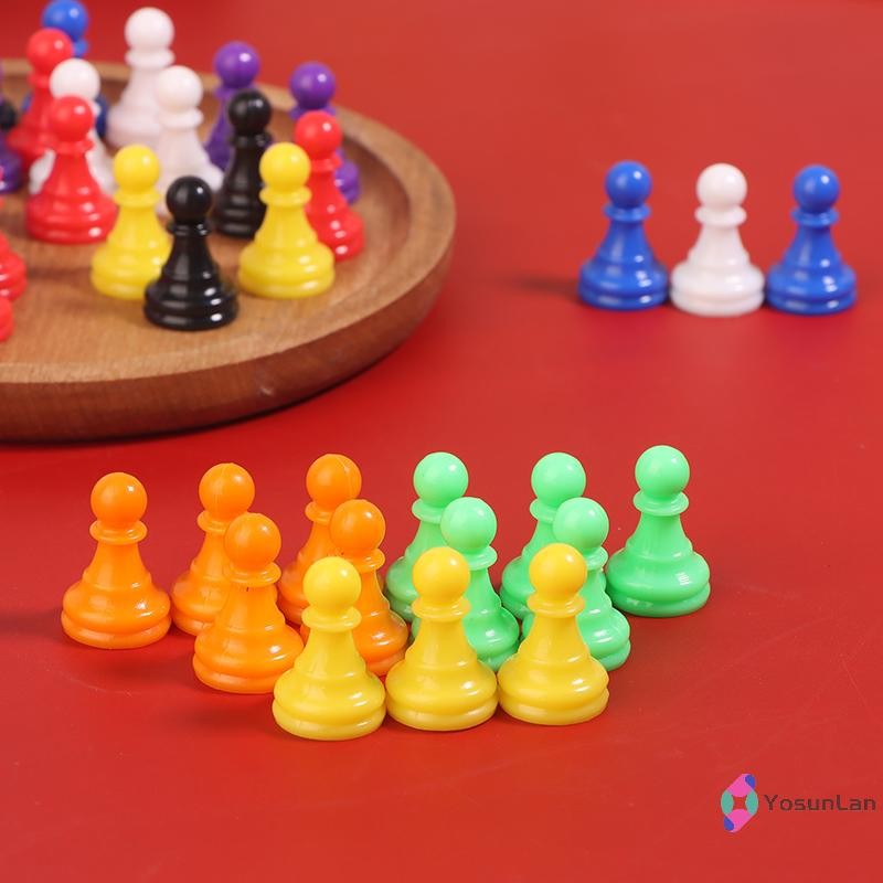 yosunlan หมากฮอสพลาสติก 32 ชิ้น ขนาด 2.5*1.5 ซม. checkman pawns markersponents สำหรับเกมกระดาน