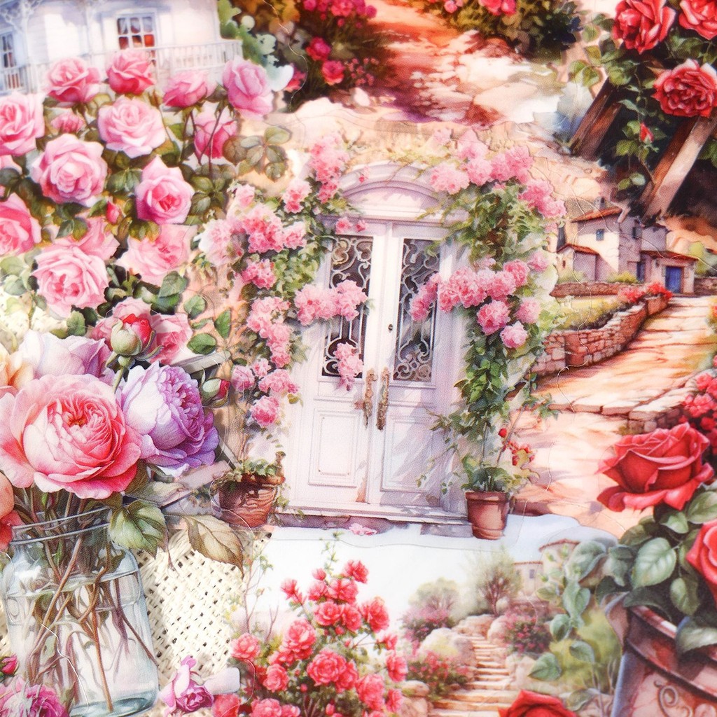 Jianwu Pastoral Scenery Series Vintage Garden ดอกไม้ภูมิทัศน์ PET สติกเกอร์ Creative DIY Journal วัสดุ Collage เครื่องเขียน