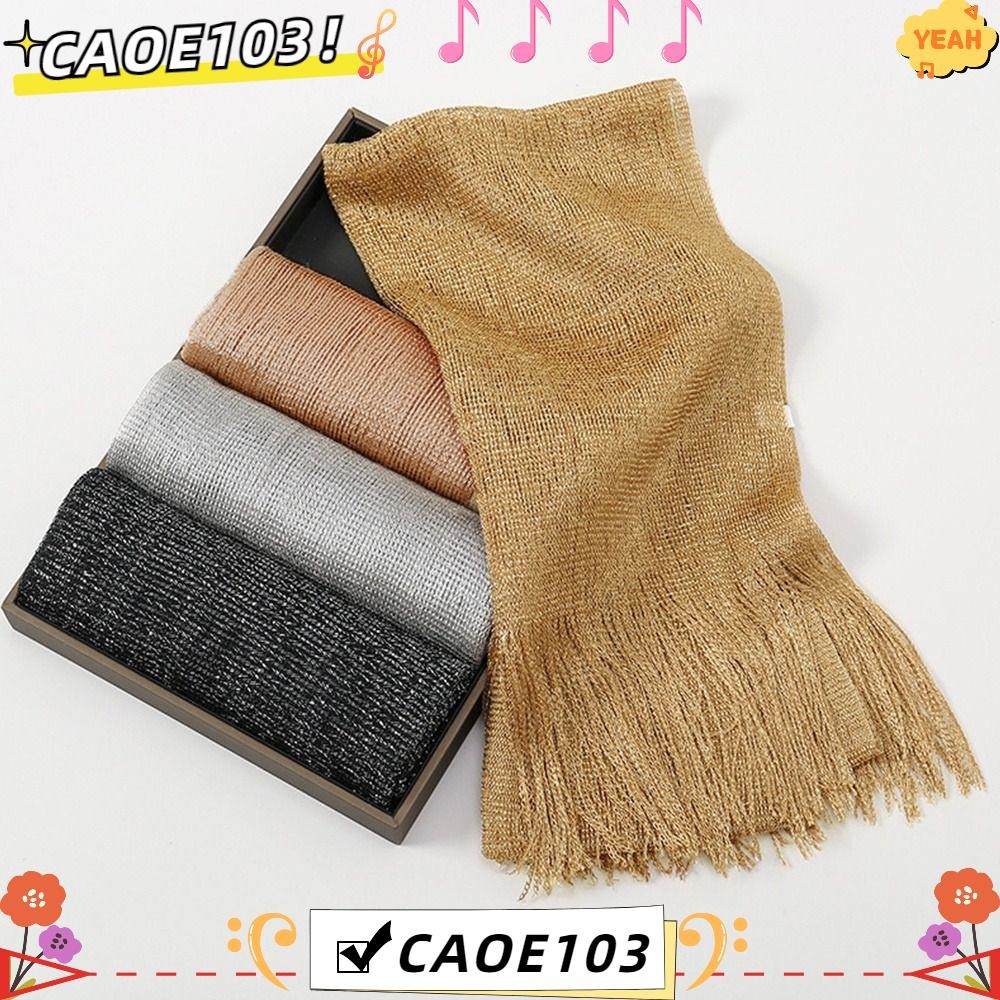 Caoe103 ผ้าพันคอ, Sun Protection Tassels Dresses ผ้าคลุมไหล่, Summer Temperament Gold Silver Elegant Wedding Scarf สําหรับผู้หญิง