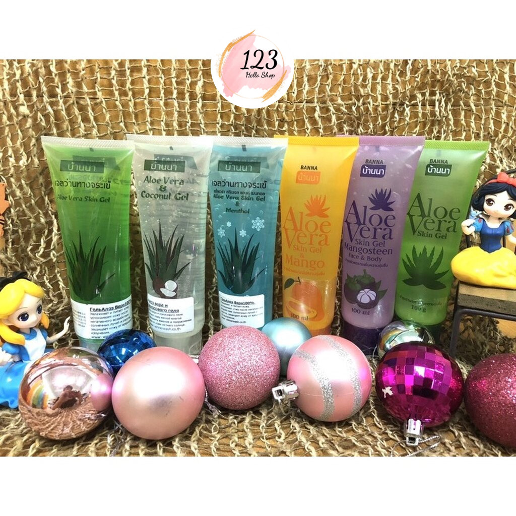 Banna Aloe Vera Gel 100 ml เจลว่านหางจระเข้ 6 สูตร 1 หลอด ✨