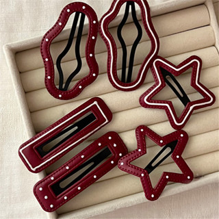 กิ๊บติดผมเมฆสีแดงสําหรับผู้หญิงแบบใหม่กิ๊บติดผมดาวห้าแฉกสําห…