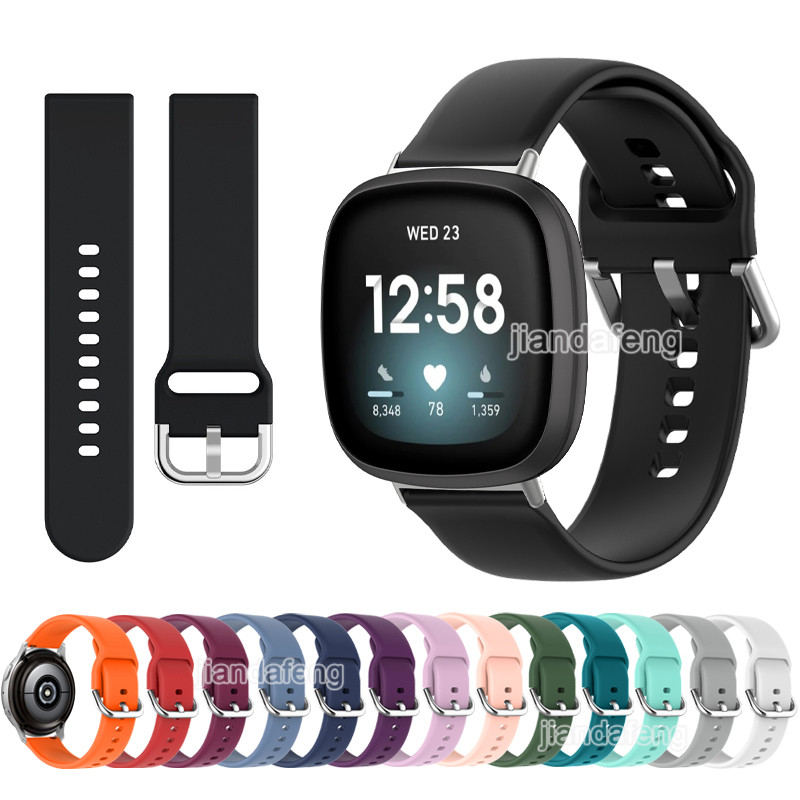 สายรัดซิลิโคนอ่อนนุ่มสําหรับ Fitbit Versa 4 3 2 Lite Fibit Sence 2