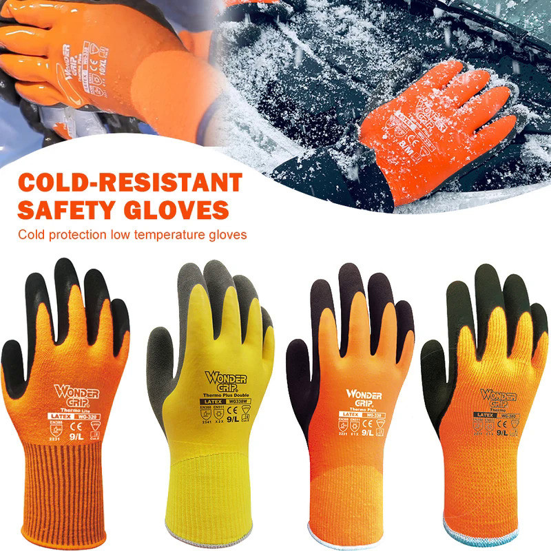 Wonder Grip Thicken Garden Working Gloves Coldproof Work Gloves Double Layer Latex Coated Protection