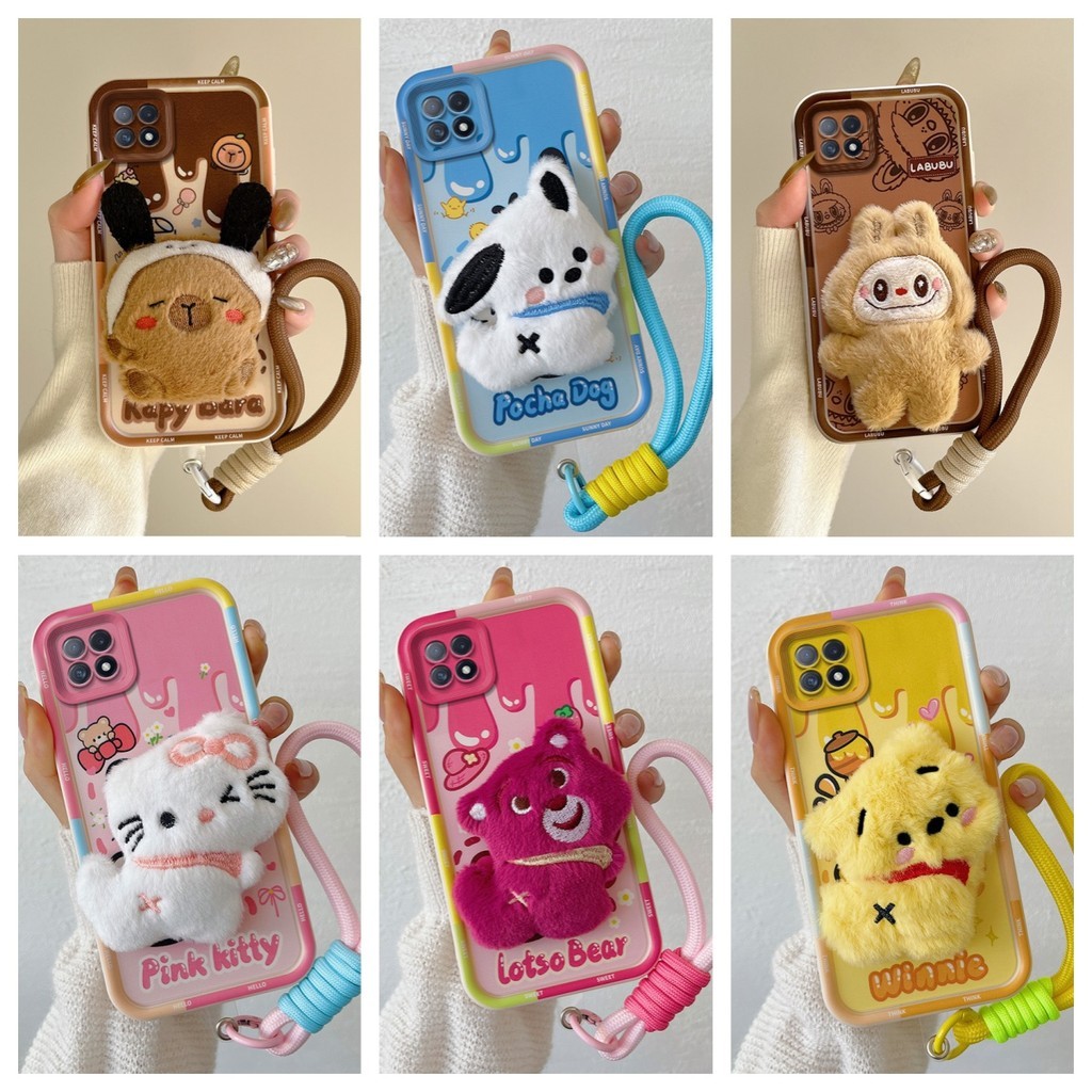 เคส  OPPO A73 5G เคส เข้ากันได้กับมือวางตุ๊กตาน่ารักเคส โทรศัพท์แบบนุ่ม BB-MRPP
