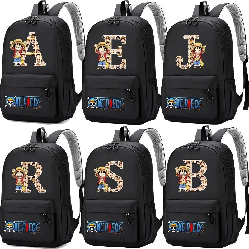 One Piece กระเป๋าเป้การ์ตูน Letter A To Z ความจุขนาดใหญ่กระเป๋าเป้สะพายหลังอเนกประสงค์นักเรียนตําราเก็บกระเป๋าเป้สะพายหลังกระเป๋าเดินทางอเนกประสงค์กระเป๋าคอมพิวเตอร์
