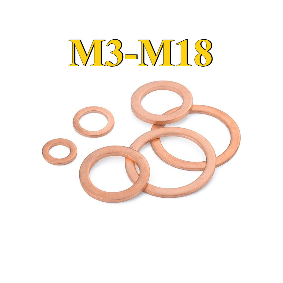 แหวนซีลนาฬิกาปะเก็นแบนทองแดง M3/M4/M5/M6-M18 (DM)