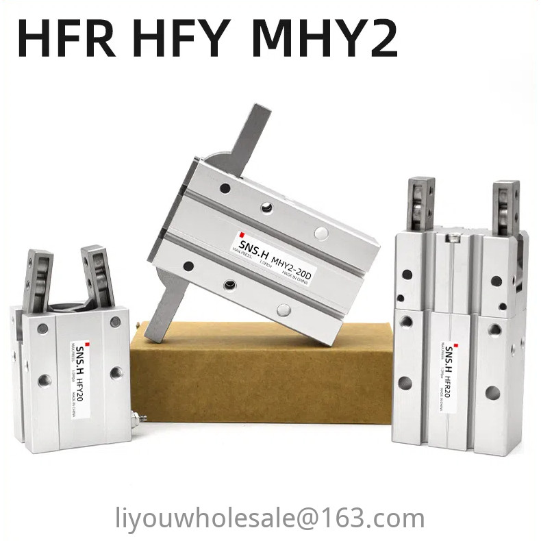 กระบอกนิ้วนิวเมติก HFY Mechanical Claw 180 องศาเปิดปิดนิ้วมือ MHY2-16D/HFR10 20 25 32