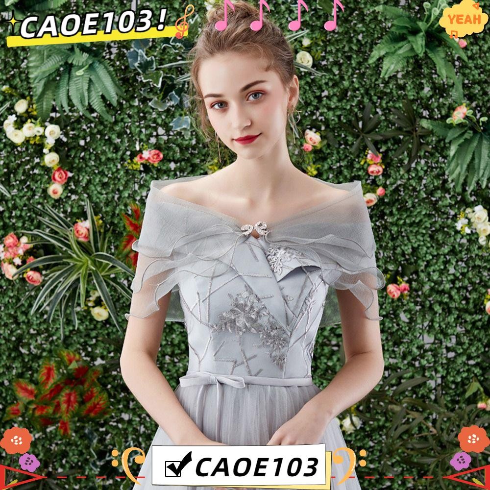 Caoe103 งานแต่งงาน Cape จัดเลี้ยงโบว์ Rhinestones ลําลองลูกไม้แขน Shrug