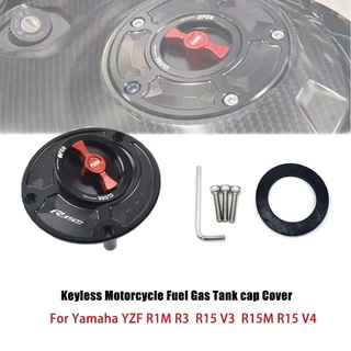 สําหรับ Yamaha YZF R1M R1 R3 R15V3 R15M R15 V4 Keyless รถจักรยานยนต์การใช้แก๊สถังฝาครอบอลูมิเนียมอุปกรณ์เสริม