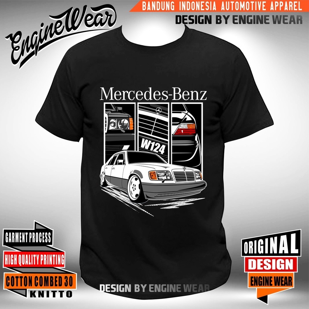 เสื้อยืด mercedes benz W124 W202 W115 W123 W203 W204 W210 W211 W212 W140 เสื้อยืดรถ tshirt