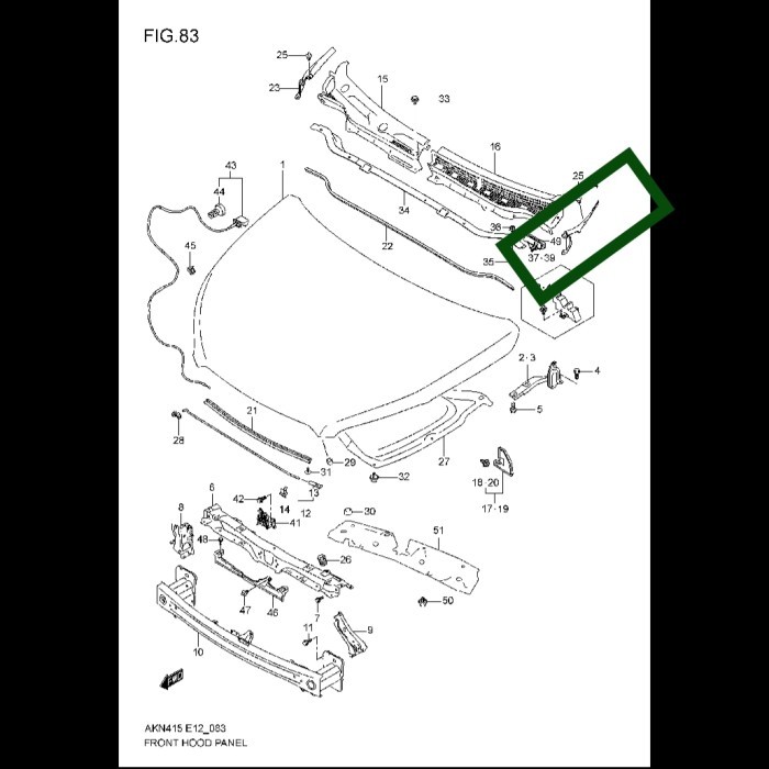 ตะแกรงพลาสติก Satay LH ฝาครอบซ้าย frt frt fender S-Cross Parts