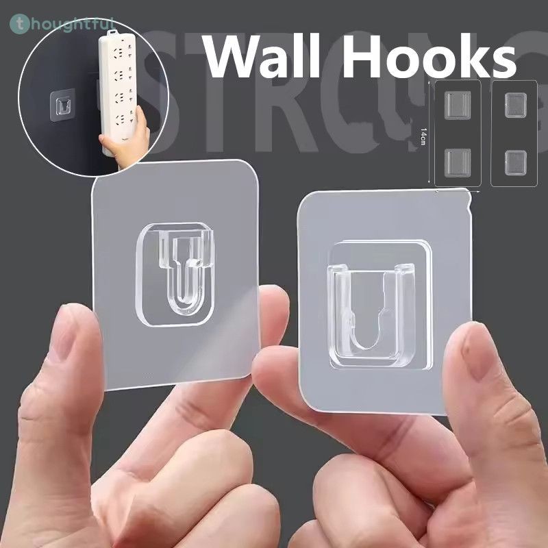 ชุดตะขอ Snap Hook แบบใช้ซ้ำได้ จัดระเบียบรูปภาพ แยกประเภท ตะขอติดผนัง กาวสองหน้า ตะขอเอนกประสงค์ สติกเกอร์ ที่แขวน TH