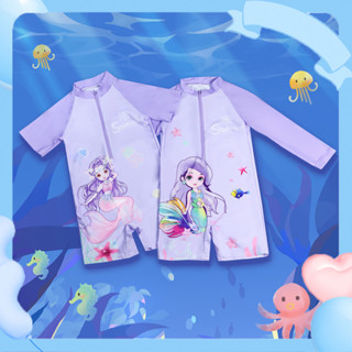 【จัดส่งจากประเทศไทย】ชุดว่ายน้ำเด็กหญิงรุ่นใหม่คุณภาพสูงแบบวั…