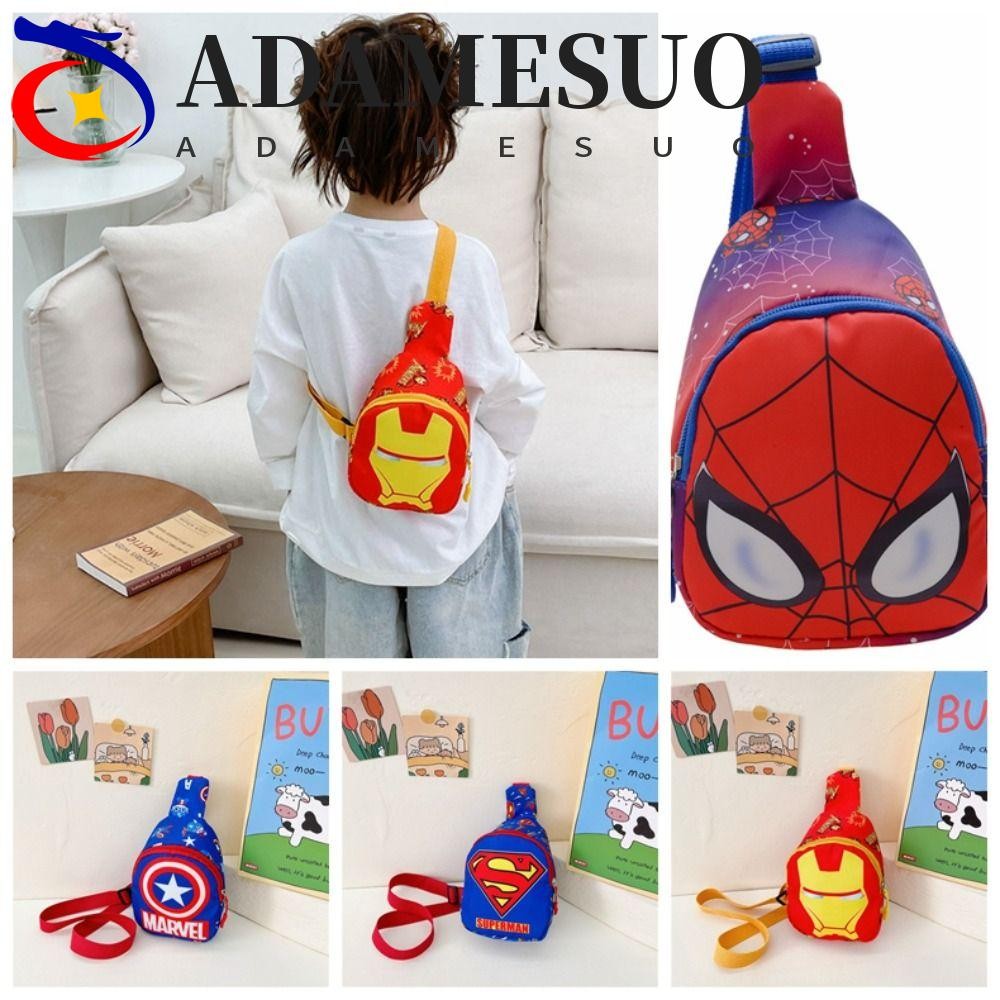 Adamesuo Marvel กระเป๋าคาดหน้าอกเด็ก, Marvel Series ไนลอนการ์ตูนเด็กกระเป๋าเป้สะพายหลัง, กระเป๋าคาดเอวมินิไหล่พิมพ์ของขวัญ