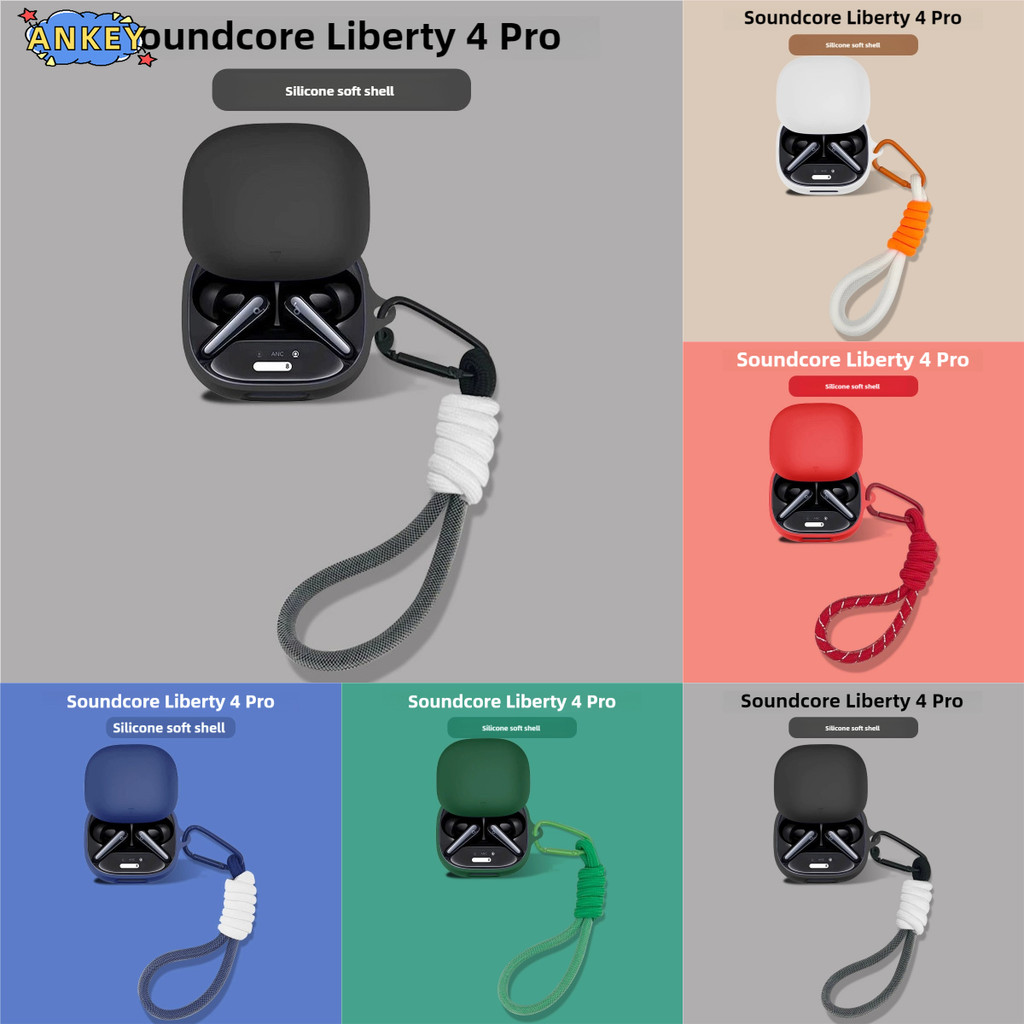 Case for Anker Soundcore Liberty 5 Soft Protective Cover Headphone Shells Liberty4pro Nylon Lanyard 