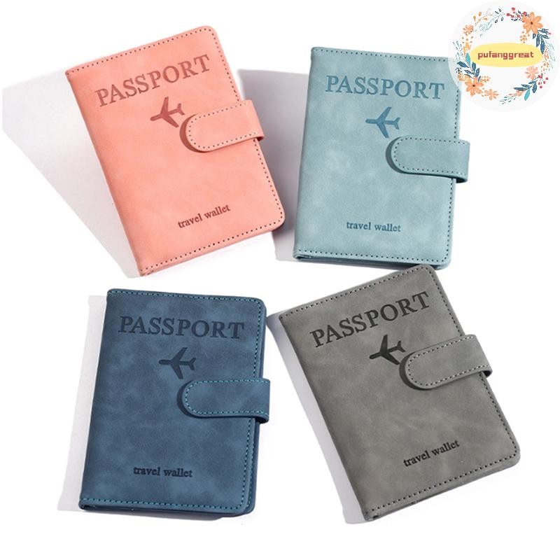 Pufanggreat Antimagnetic & Anti-theft Passport Holder ครอบคลุมกรณีกระเป๋าเดินทางบัตรเครดิตกระเป๋าสตางค์หนังหนังสือหนังสือเดินทางสําหรับผู้หญิง/ผู้ชายหนังสือเดินทาง TH