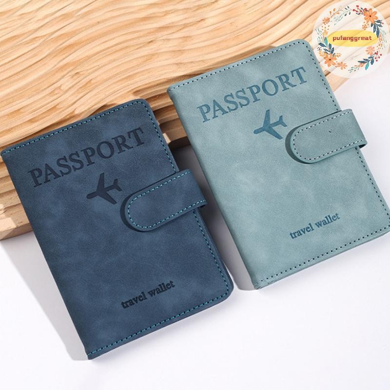 Pufanggreat Antimagnetic & Anti-theft Passport Holder ครอบคลุมกรณีกระเป๋าเดินทางบัตรเครดิตกระเป๋าสตางค์หนังหนังสือหนังสือเดินทางสําหรับผู้หญิง/ผู้ชายหนังสือเดินทาง TH
