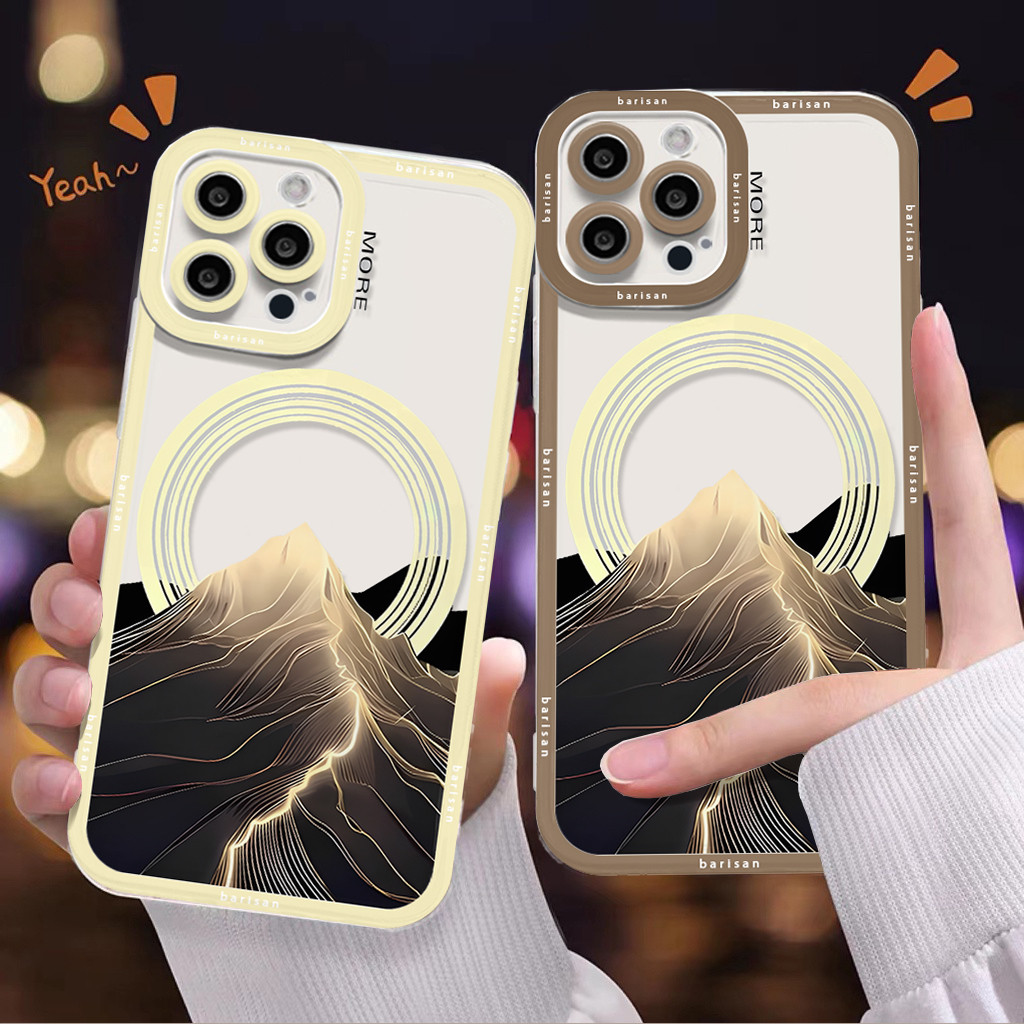 โปร่งใสTpu SILICONE Soft Case Mountain GoldสําหรับOPPO reno A18 A3S A5S A15 A54 A53 A57 5 A12 A38 A1