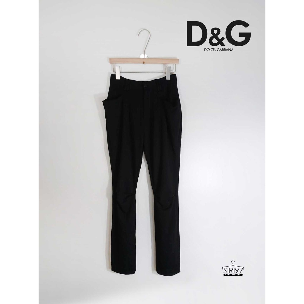 (พร้อมจัดส่ง) กางเกงขายาวผู้หญิง ทรงสกินนี่ D&G งานแท้ สีดำ สภาพ90%