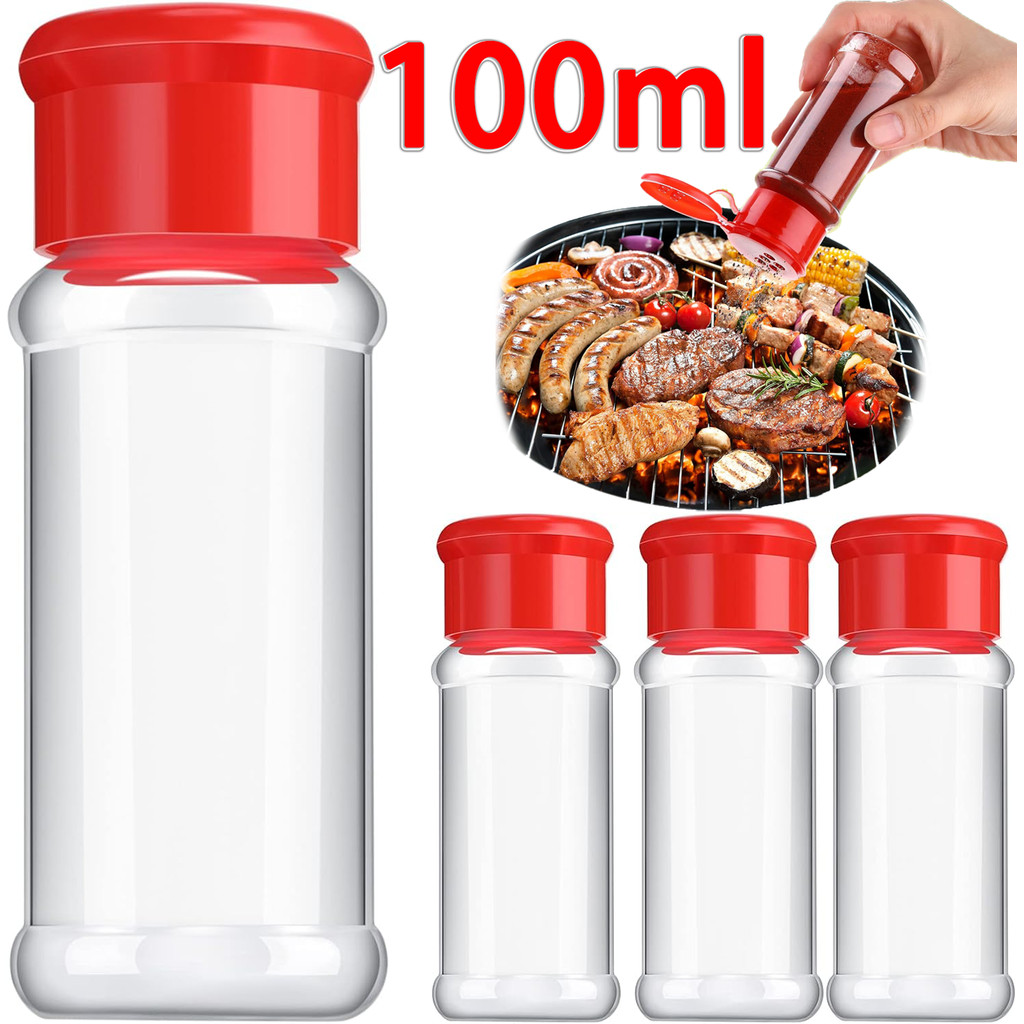 ขวดเครื่องเทศพลาสติก 100 มล. / กล่องผงปรุงรสที่ว่างเปล่าในครัว / ขวดเครื่องปรุงรส คอนเทนเนอร์