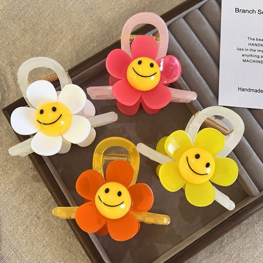 O1308 กิ๊บหนีบผมสไตล์เกาหลี ดอกเดซี่หน้ายิ้ม พร้อมส่งในไทย