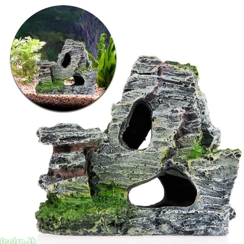 รู้สึก พิพิธภัณฑ์สัตว์น้ําตกแต่งเรซินเทียมร็อคถ้ําเหมือนจริงปลาสําหรับภูเขาถัง โวลต์