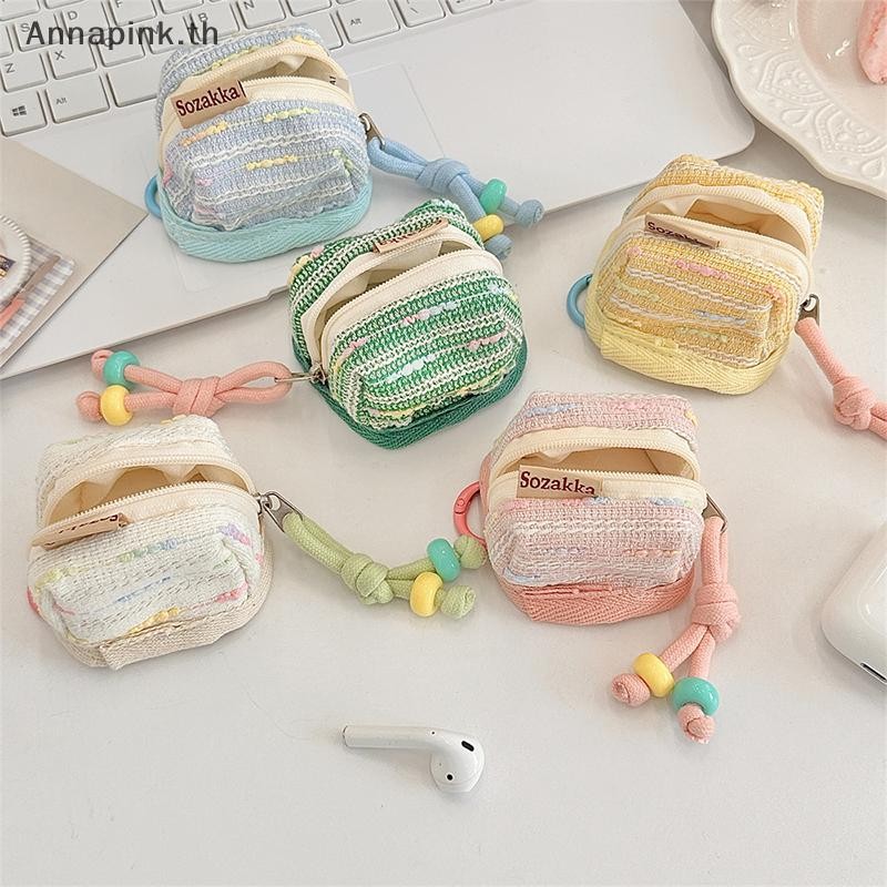 Annapink.th กระเป๋าใส่เหรียญน่ารักและพกพาหูฟังไร้สายเคสป้องกันกระเป๋าสตางค์ EN