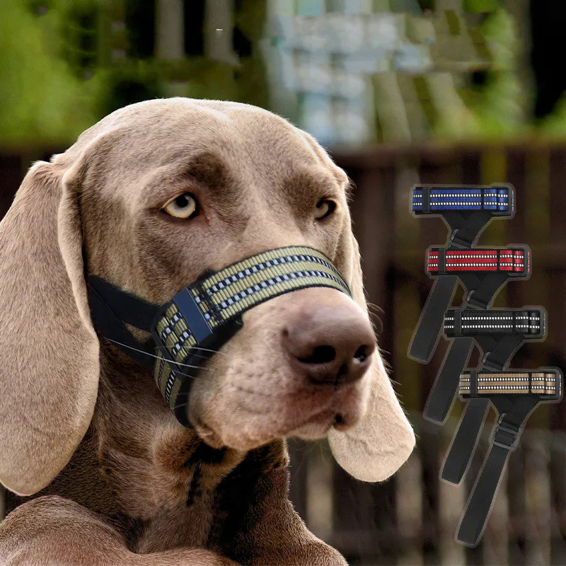 Dog Muzzle Adjustable reflective Anti-biting Anti Barking Training Pet Mouth Mask Dog Muzzle Trainin