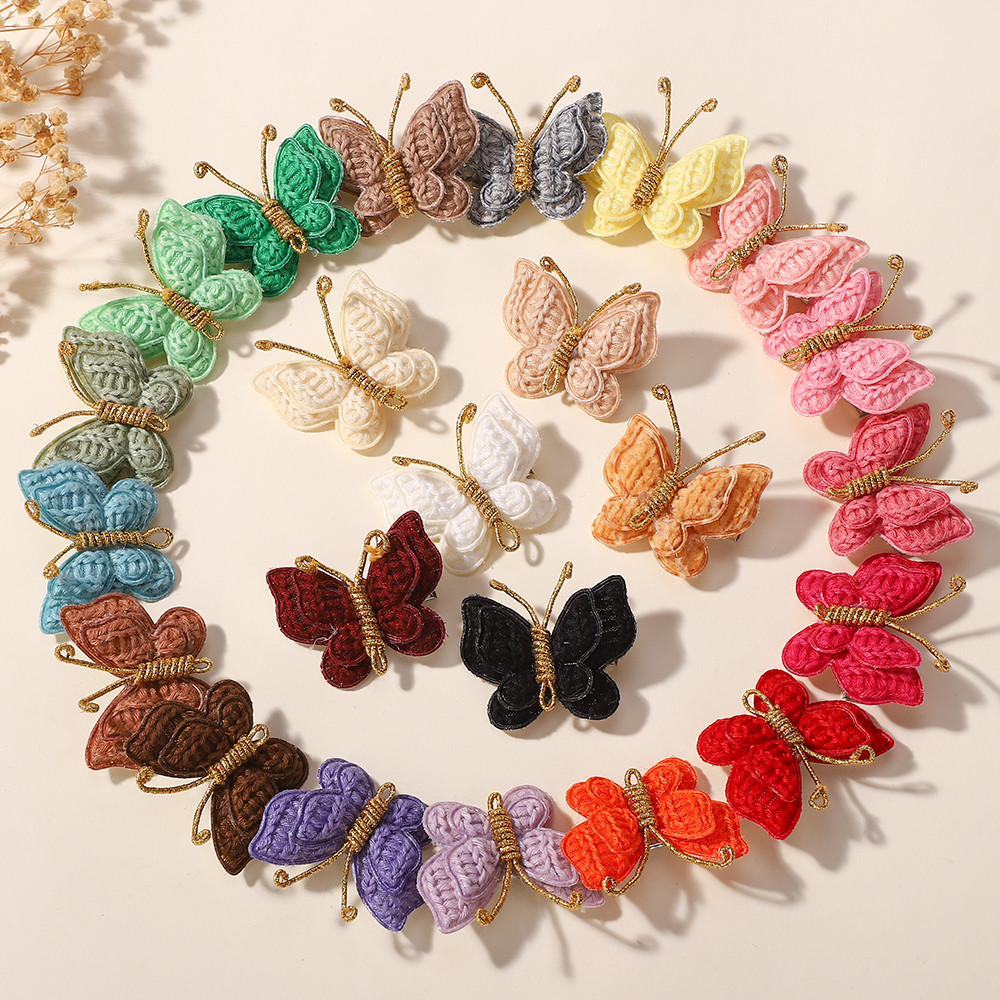 2pcs ที่ละเอียดอ่อนเลื่อมผีเสื้อ Hairclips ผม Bangs Hairpins สาวถัก Handmade Hairgripes Barrettes น่ารักอุปกรณ์เสริมผม
