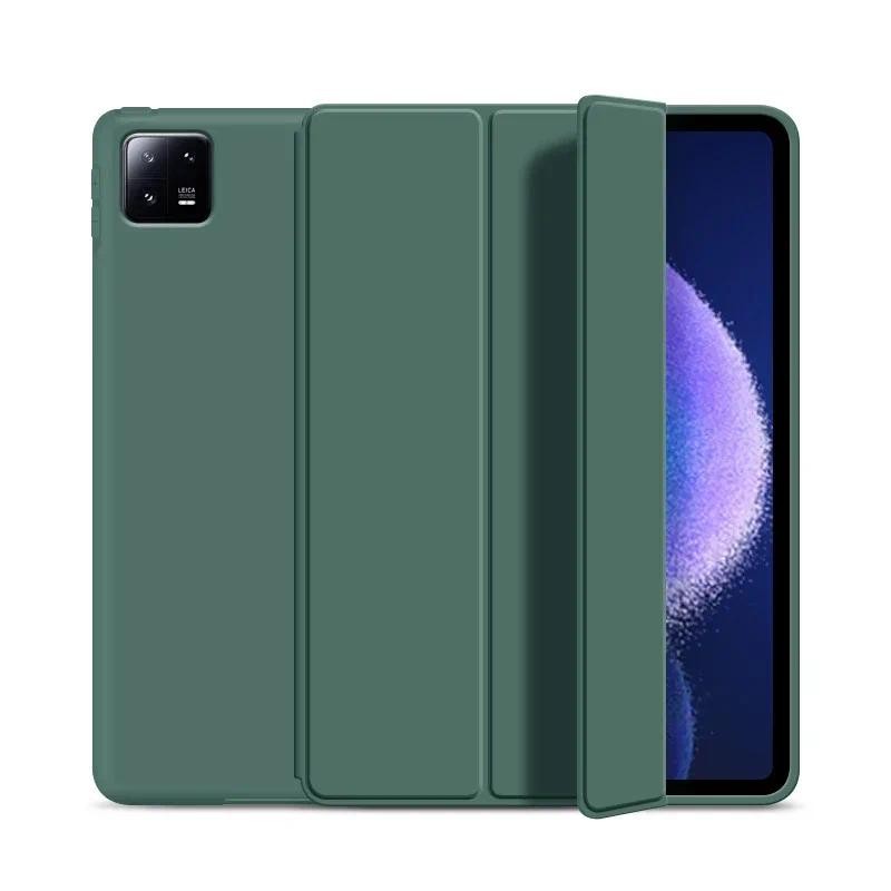 Xiaomi Pad7 Pad6 Pad5 หรูหราแม่เหล็กซิลิโคน Tri-fold Bracket TPU แท็บเล็ตสําหรับ Xiaomi Poco Pad 7 6s 5 Pro 6 Max 11 11.2 12.1 12.4 14 นิ้ว Anti Scratch แท็บเล็ตป้องกันหน้าจอ
